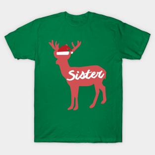 Sister Reindeer Family Group Christmas Eve Matching T-Shirt